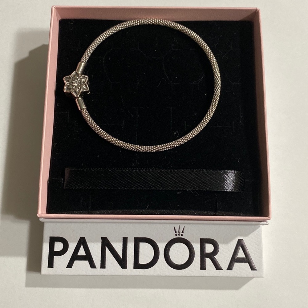 Pandora Limited Edition Bright Snowflake Mesh Bangle  CHRISTMAS SPECIAL